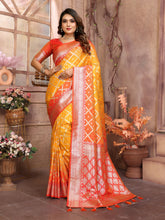 Yellow Summer Special Pure Lichi Silk Designer Saree