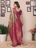 Pink tissue silk saree