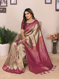 Pink tissue silk saree