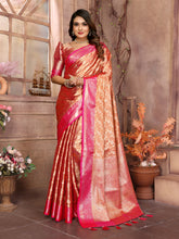 Orange Handloom Tissue Silk Saree For Wedding