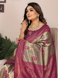Pink tissue silk saree