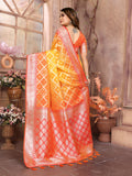Yellow Summer Special Pure Lichi Silk Designer Saree