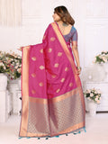 Dark Pink Lichi Soft Silk Saree