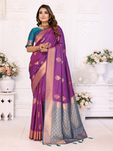 Purple Lichi Soft Silk Saree