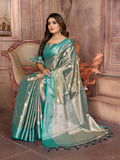 Sky Handloom Tissue Silk Sarees with Zari Weaving Designs