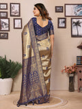 Blue tissue silk saree