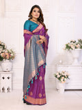 Purple Lichi Soft Silk Saree