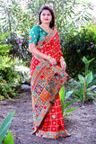 Red Panetar Dola Silk Saree