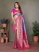 Purple Color Pure Banarasi Tissue Silk Saree