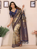 Blue tissue silk saree