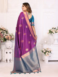 Purple Lichi Soft Silk Saree