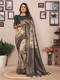 Green tissue silk saree