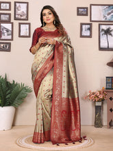 Peach tissue silk saree