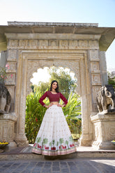White Georgette Lehenga Set