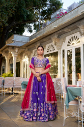 Purple Vichitra Silk Lehenga Choli For Women