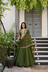 Mehndi Georgette Lehenga Choli