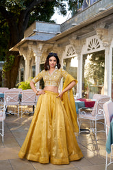 Mustard Goldie Fabric Lehenga Set