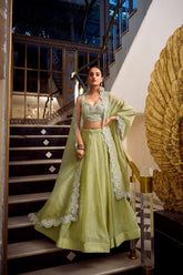 Pista Gold Crush Lehenga Choli