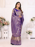 Purple Pure Banarasi Tissue Silk Saree
