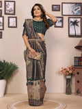 Green tissue silk saree
