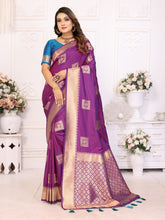 Purple Lichi Soft Silk Saree For Weddings