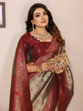 Peach tissue silk saree