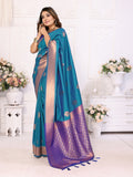 Blue Lichi Soft Silk Saree