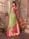 Green Handloom Tissue Silk Saree For Wedding
