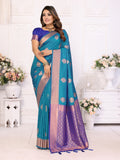 Blue Lichi Soft Silk Saree