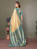 Pista Pure Banarasi Tissue Silk Saree