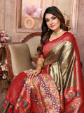 Mehndi Pure Banarasi Tissue Silk Saree