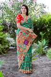 Green Panetar Dola Silk Saree