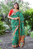 Green Panetar Dola Silk Saree