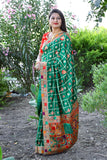 Green Panetar Dola Silk Saree