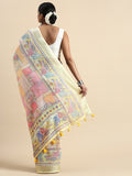Yellow Pure Linen Saree For Wedding