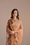 Orange Muga Cotton Saree with Contrast Blouse.