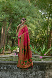 Pink Pashmina Silk Kashmiri Weaving Saree