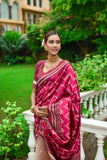 Pink Raw Silk Two tone Weaving saree