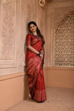 Red Color Bangalore Handloom Raw Silk Saree