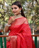 Red Pure Silk Bandhej Patola Sarees