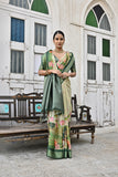 Green Soft Bhagalpuri Silk Saree with Classic Pichwai Print Border