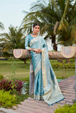 Teal Color Pure Kanjivaram Soft Satin Silk Saree