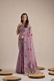 Violate Soft Muga Cotton Saree with Blouse