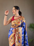 Violate Lucknowi Weaving Saree with Paithani and Patola Fusion