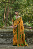 Yellow Pashmina Silk Kashmiri Weaving Saree