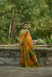 Yellow Pashmina Silk Kashmiri Weaving Saree