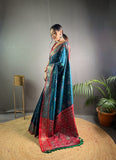 Blue Color Soft Rangeen Patola Silk Saree