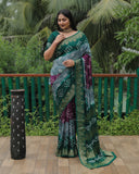 Gray Bandhej Silk Sarees For Weddings