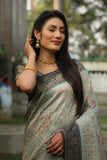 Gray Kanjivaram Silk Sarees for Festivel