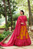Mustard tussar silk Bandhej design lehenga choli
